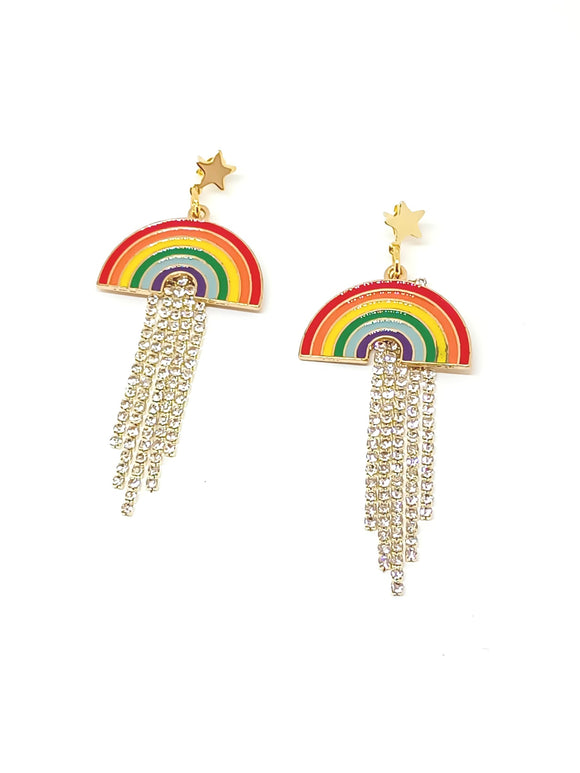 Rainbow glam earrings