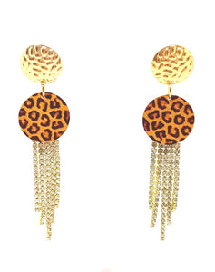 Leopard glam earrings