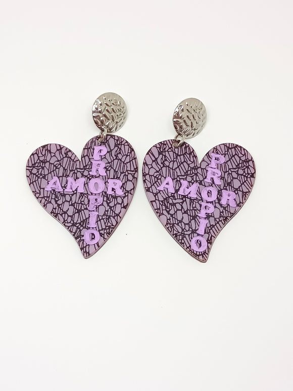 Violet earrings Self love