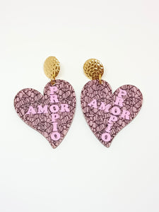 Pink earrings Self love