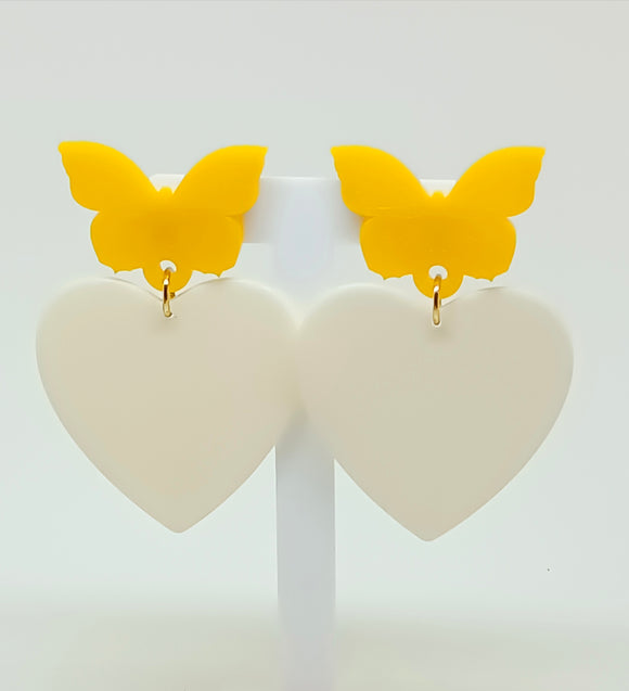 Hearts and butterflies earrings