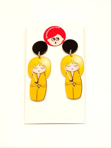 Kokeshi Beatrix Kiddo earrings from Kill Bill