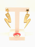 Golden mirror rays earrings
