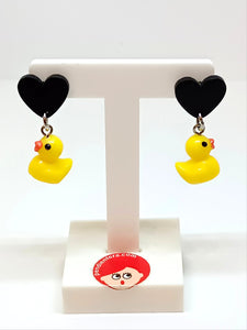 Ducklings and hearts earrings