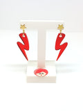 Red mirror rays earrings