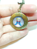 Kokeshi Little Prince locket necklace