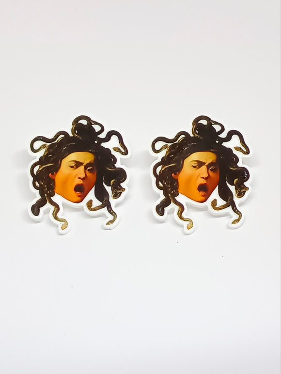 Caravaggio Medusa button earrings