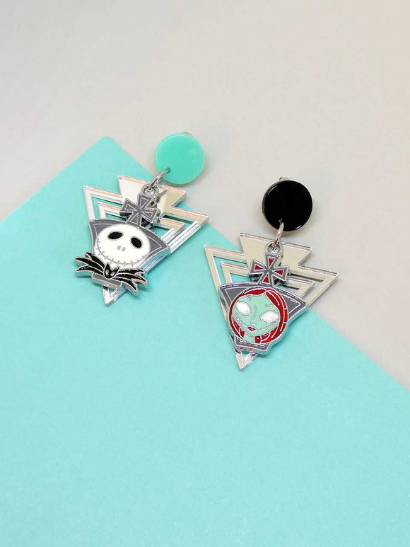 Jack and Sally and triangle earrings 