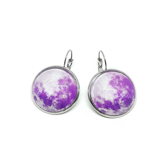 Violet Full Moon Earrings