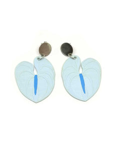 Blue Anthurium Earrings