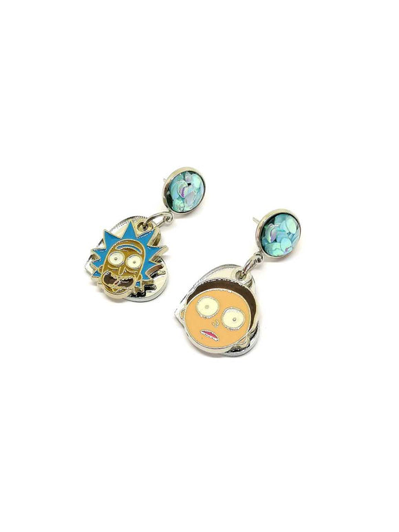 Rick and Morty Heart Earrings 