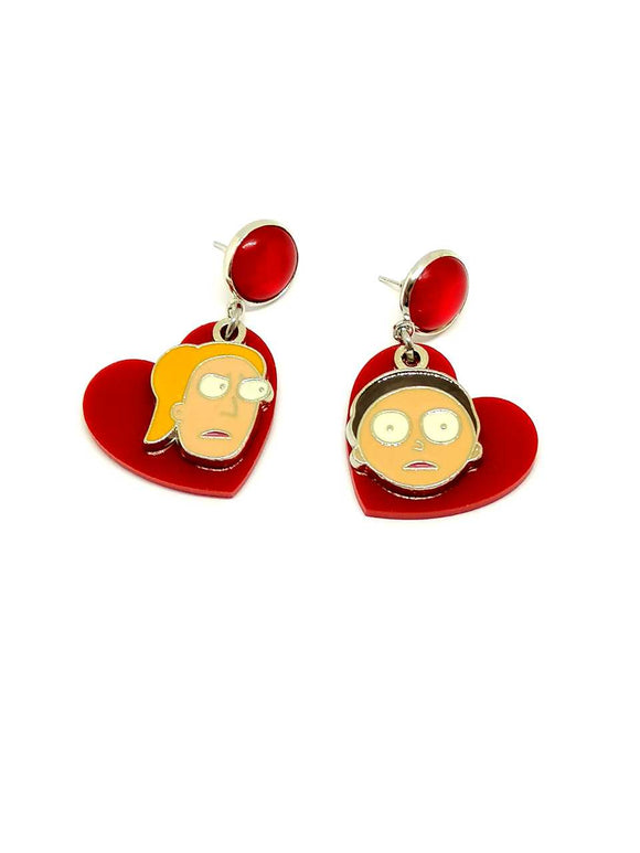 Morty and Summer Heart Earrings