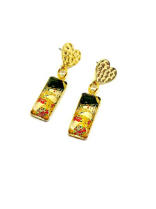 Pendientes El beso de Klimt