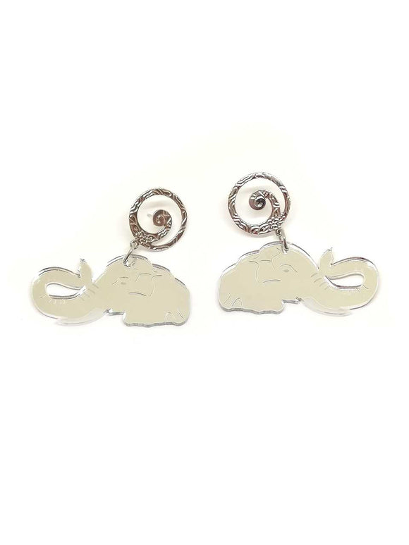 Mirror Elephant Earrings 