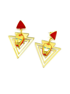 Iron and triangle earrings 