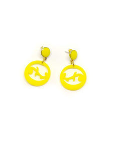 Yellow canary hoop earrings 