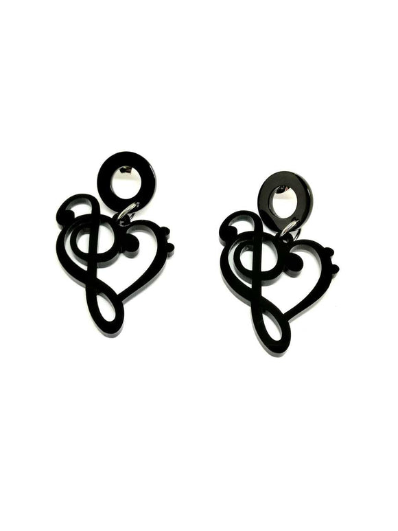 Treble clef and bass clef earrings 