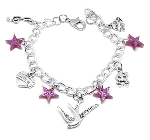 Pin up and stars bracelet