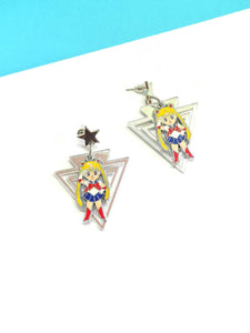 Sailor Moon and triangle earrings