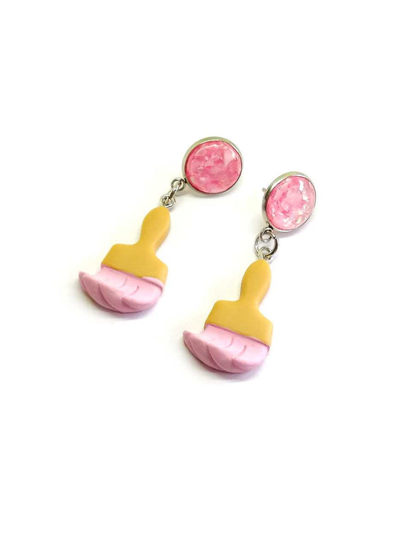 Pink Brushes Earrings