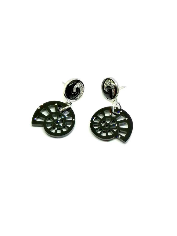 Black conch earrings 
