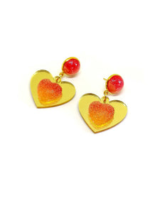 Heart and candy earrings 