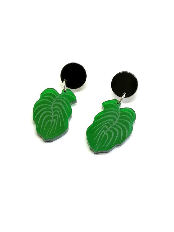 Green Leaves Earrings 