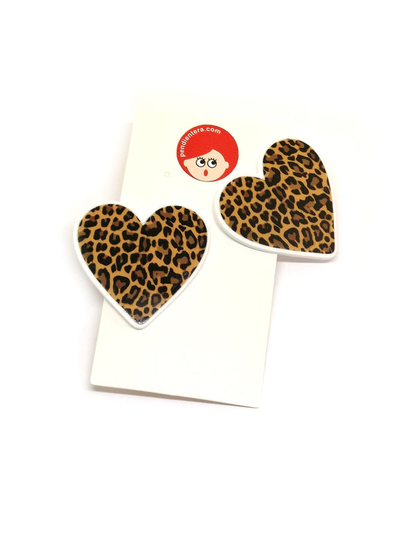 Leopard Hearts Earrings
