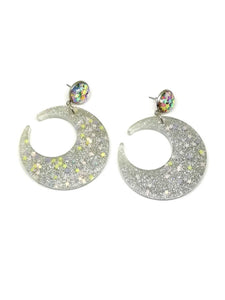 Glitter moon earrings 