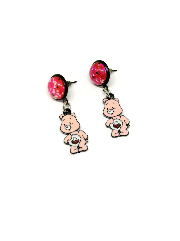 Pink Bear Earrings 