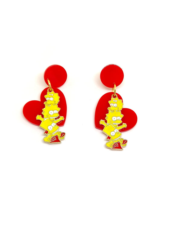 Brothers and heart earrings 